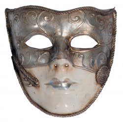 Αποκριάτικη Μάσκα Ben Paper Mache (Ασημί)